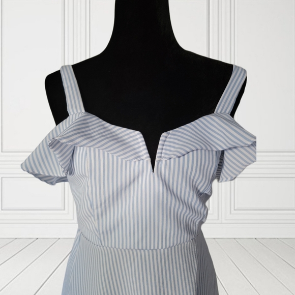 DEREK HEART Striped Sweetheart Neckline Dress - Picture 2 of 4